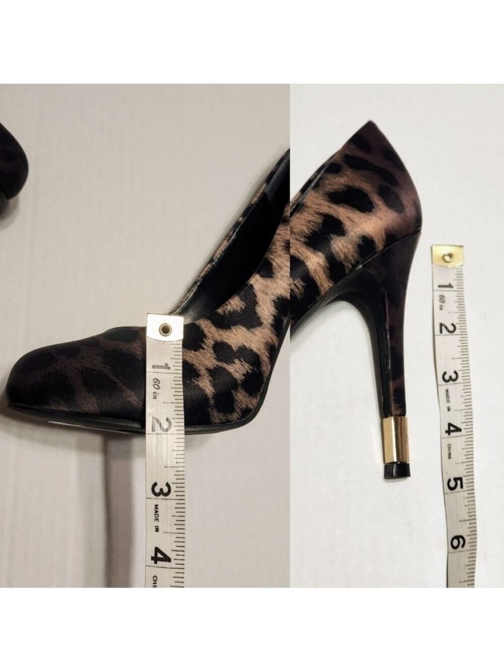 Guess Leopard Print Stiletto Heel Pumps Black Tan Size 6 Medium - Picture 12 of 12